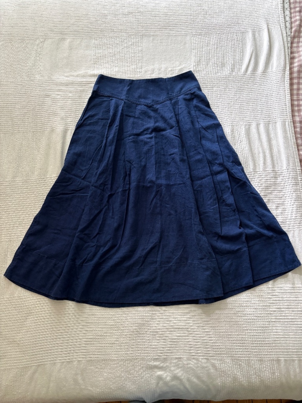 Banana Republic Factory Blue Linen Blend Midi Skirt - 6